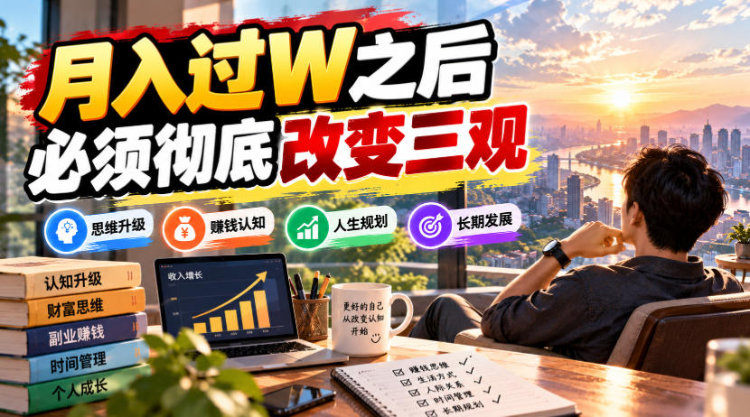 某公众号付费文章：月入过W之后，必须彻底改变三观-梦清研习社