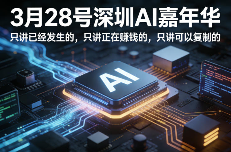3月28号深圳AI嘉年华，只讲已经发生的，只讲正在賺钱的，只讲可以复制的-梦清研习社