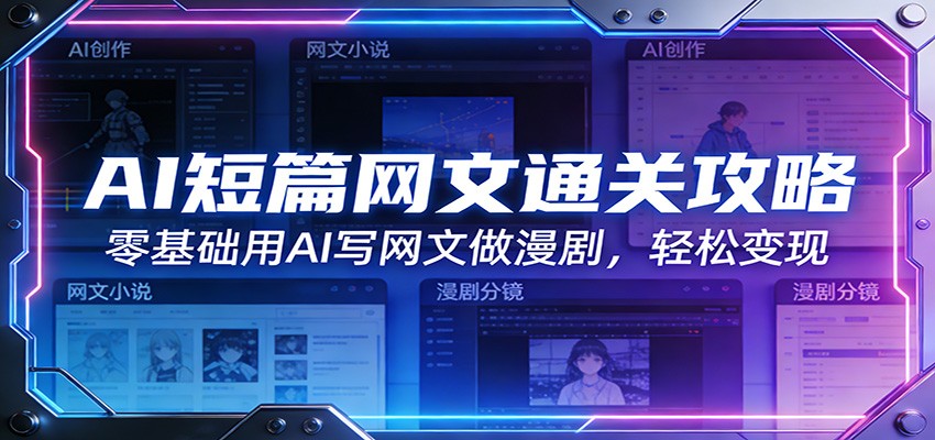 AI短篇网文通关攻略：零基础用AI写网文做漫剧，轻松变现-梦清研习社