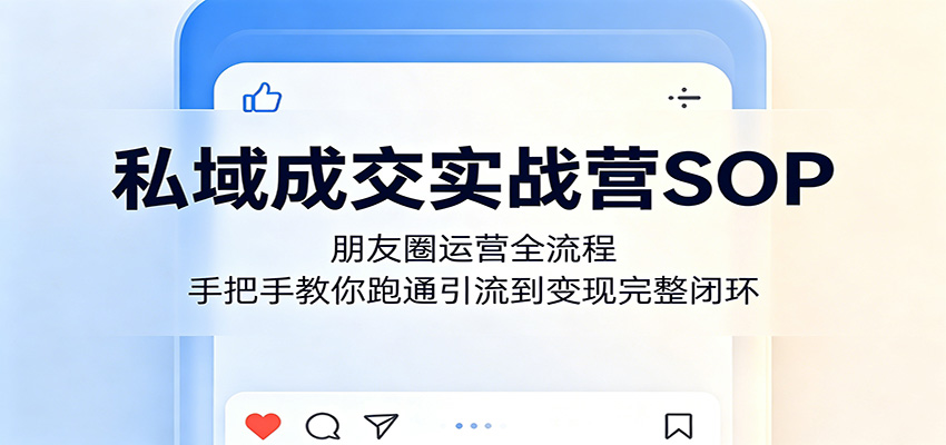 私域成交实战营SOP：朋友圈运营全流程，手把手教你跑通引流到变现完整闭环-梦清研习社