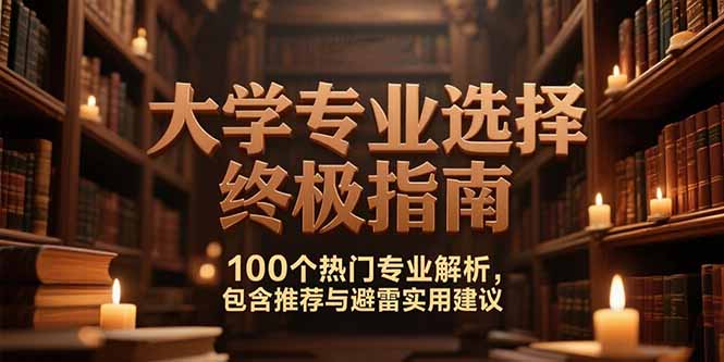 付费文：大学专业选择终极指南,100个热门专业解析,包含推荐与避雷实用建议-梦清研习社