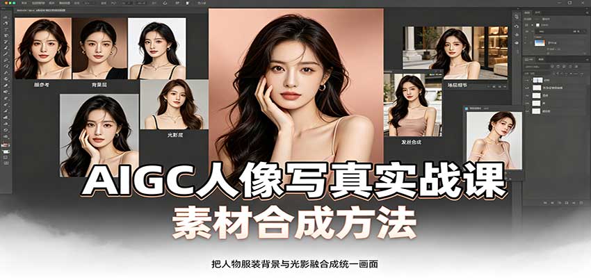 AIGC人像写真实战课：软件平台部署筹备，素材合成方法，多题材写真案例-梦清研习社