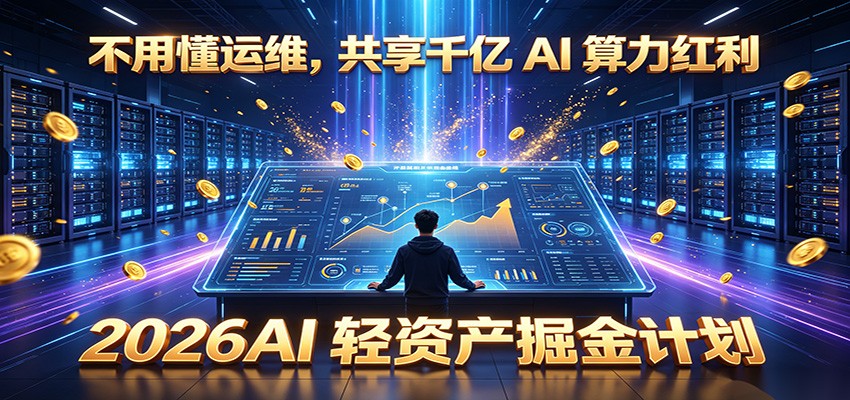 不用懂运维，共享千亿 AI 算力红利，2026AI 轻资产掘金计划-梦清研习社