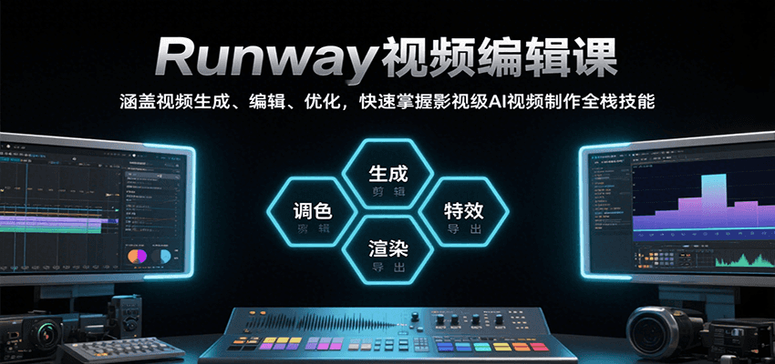Runway视频编辑课，涵盖视频生成、编辑、优化，快速掌握影视级AI视频制作全栈技能-梦清研习社