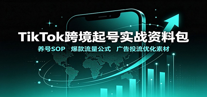 TikTok跨境起号实战资料包：养号SOP，爆款流量公式，广告投流优化素材-梦清研习社