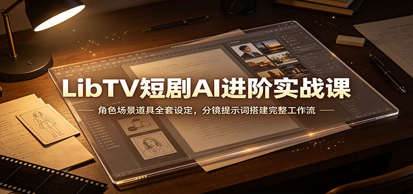 LibTV短剧AI进阶实战课：角色场景道具全套设定，分镜提示词搭建完整工作流-梦清研习社