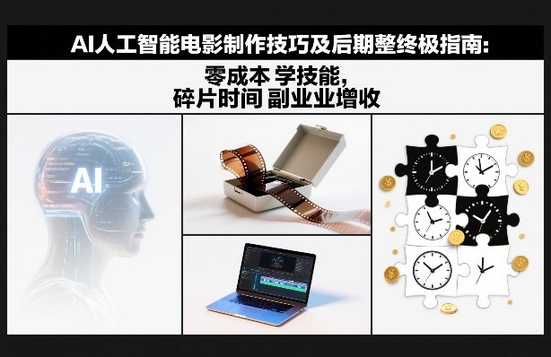 AI人工智能电影制作技巧及后期完整终极指南:零成本学技能,碎片时间副业增收-梦清研习社