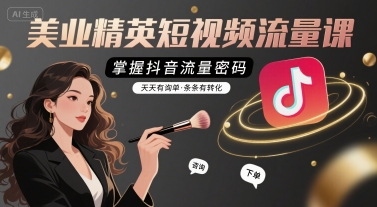 美业精英短视频流量课,掌握抖音流量密码,天天有询单,条条有转化-梦清研习社