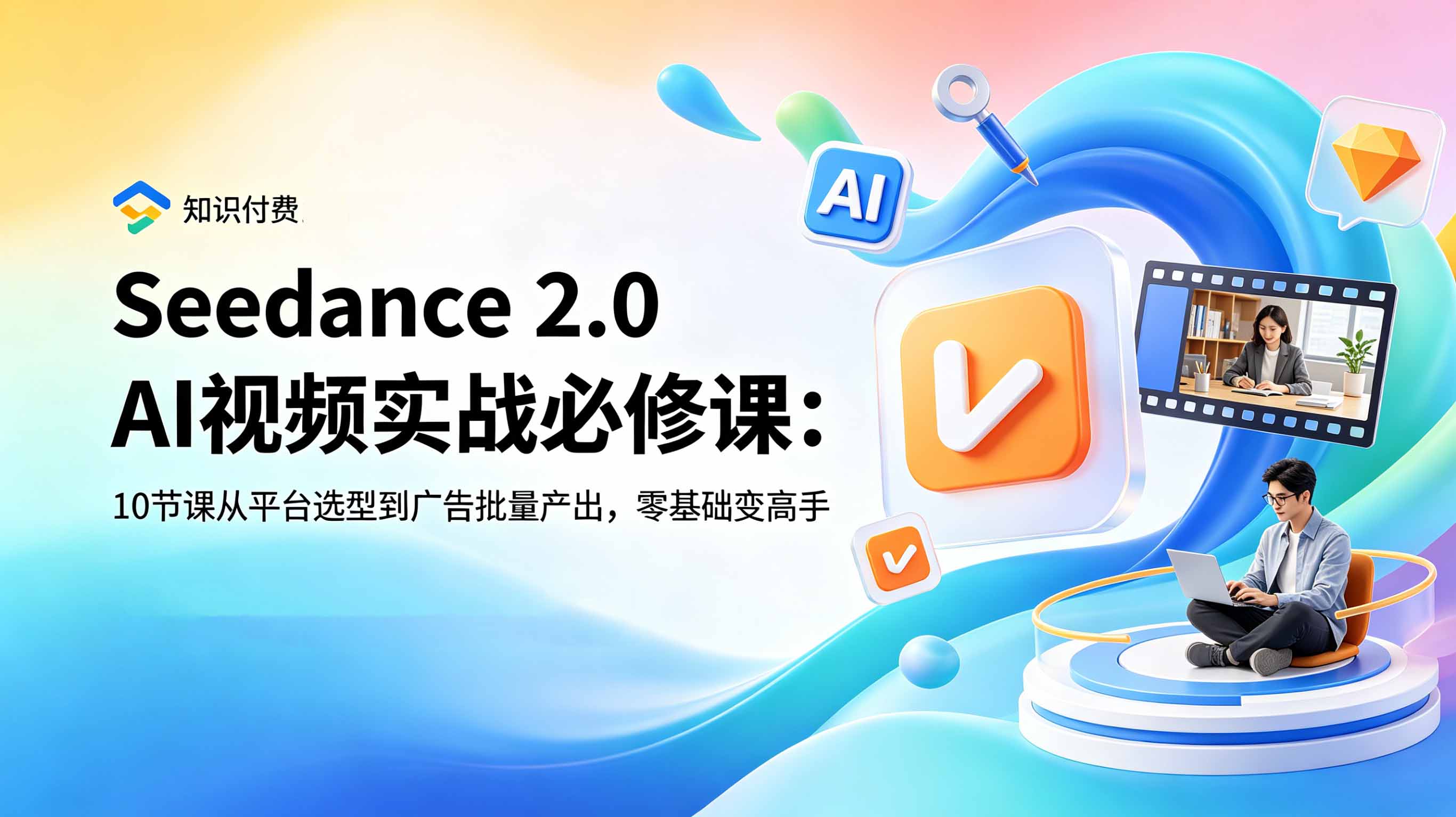 Seedance 2.0 AI视频实战必修课：10节课从平台选型到广告批量产出，零基础变高手-梦清研习社