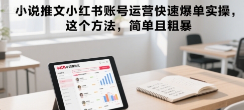 小说推文小红书账号运营快速爆单实操，这个方法，简单且粗暴-梦清研习社