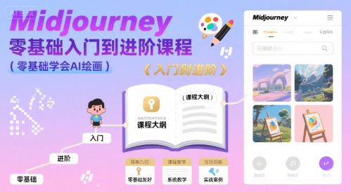 midjourney零基础入门到进阶课程，零基础学会AI绘画-梦清研习社