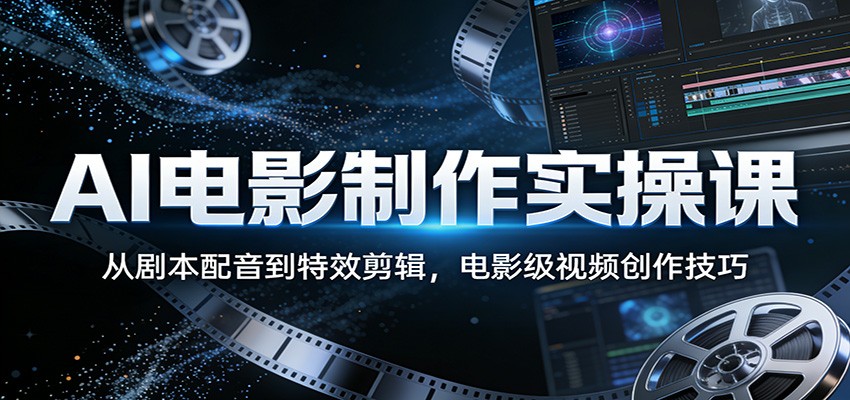 AI电影制作实操课：从剧本配音到特效剪辑，电影级视频创作技巧-梦清研习社