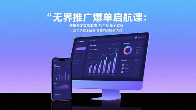 无界推广爆单启航课：流量分发算法解密 后台功能全解析 投放前必知避坑点-梦清研习社