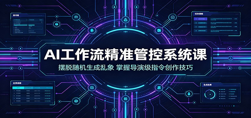AI工作流精准管控系统课：摆脱随机生成乱象，掌握导演级指令创作技巧-梦清研习社