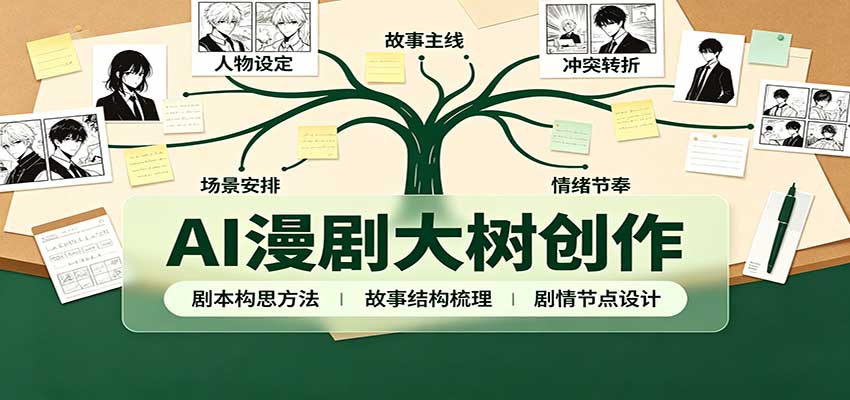 AI漫剧大树创作：剧本构思课程讲解，软件插件配置，配套工具资料完整梳理-梦清研习社