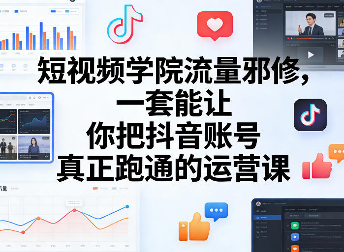 短视频学院流量邪修，一套能让你把抖音账号真正跑通的运营课-梦清研习社