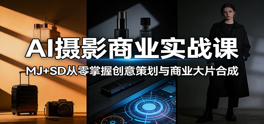 AI摄影商业实战课：MJ+SD从零掌握创意策划与商业大片合成-梦清研习社