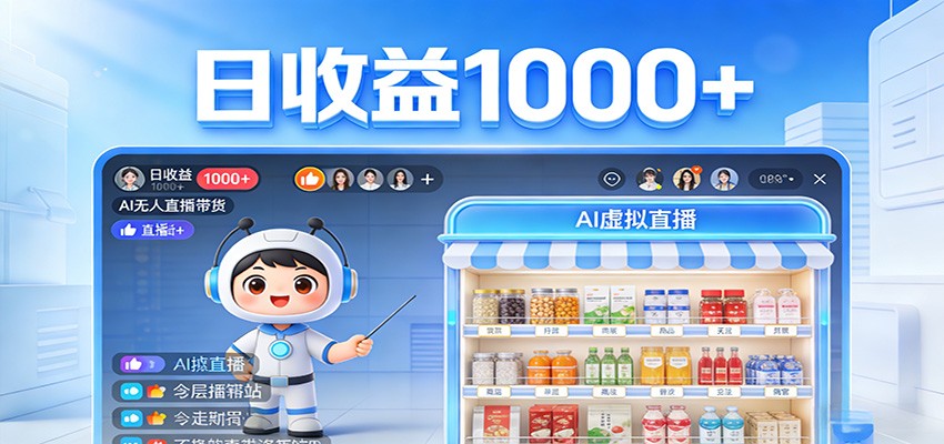 不用露脸不用说话,24小时自动卖货赚钱,全天自动直播,收益看得见-梦清研习社