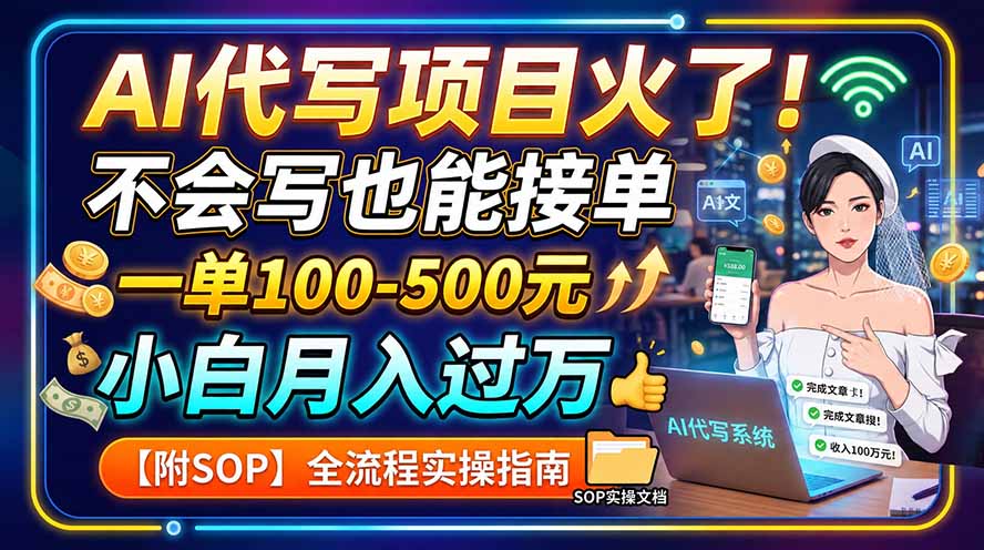 AI代写项目火了！不会写也能接单，一单100-500元，小白月入过万【附SOP】-梦清研习社
