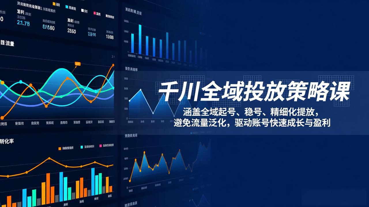 千川全域投放策略课：涵盖全域起号、稳号、精细化投放，避免流量泛化，驱动账号快速成长与盈利-梦清研习社