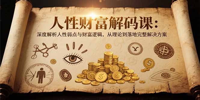 人性财富解码课6.0：深度解析人性弱点与财富逻辑，理论到落地完整解决方案-梦清研习社