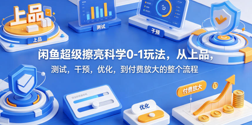 闲鱼超级擦亮科学0-1玩法，从上品，测试，干预，优化，到付费放大的整个流程-梦清研习社