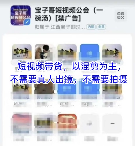 宝子哥头部团队短视频带货，以混剪为主，不需要真人出镜，不需要拍摄【更新26年3月】-梦清研习社