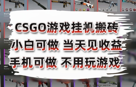 CSGO游戏挂G搬砖,小白纯手机即可操作,不用电脑打游戏,日入3张+,副业网创项目【揭秘】-梦清研习社