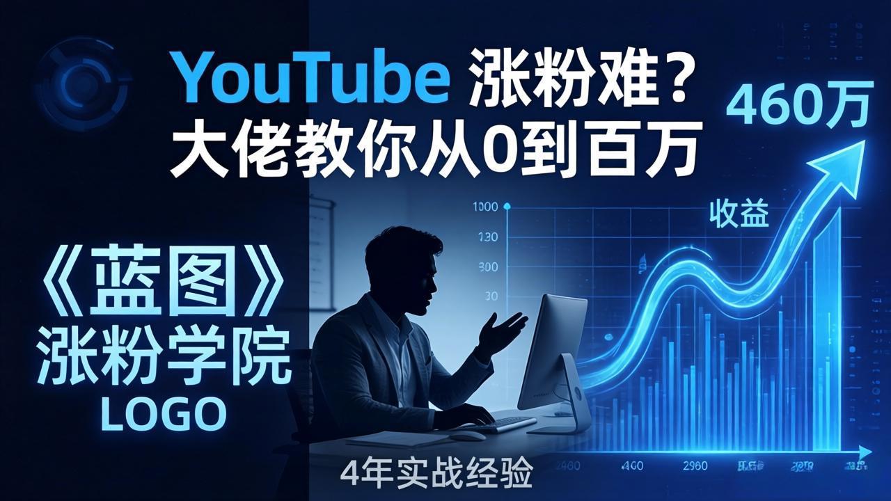 YouTube 涨粉难?《蓝图涨粉学院》:4 年赚 460 万的大佬教策略,从0到百万有路径!-梦清研习社