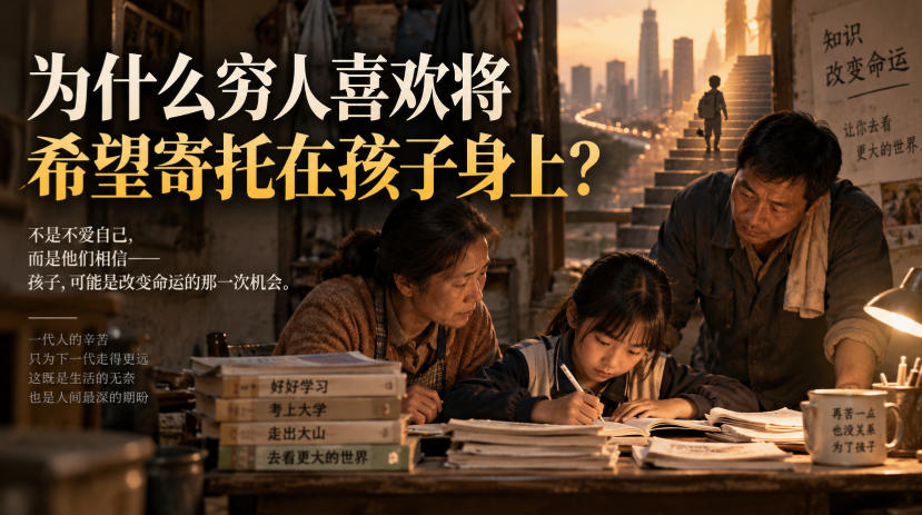 某社群精品文章：为什么穷人喜欢将希望寄托在孩子身上？-梦清研习社