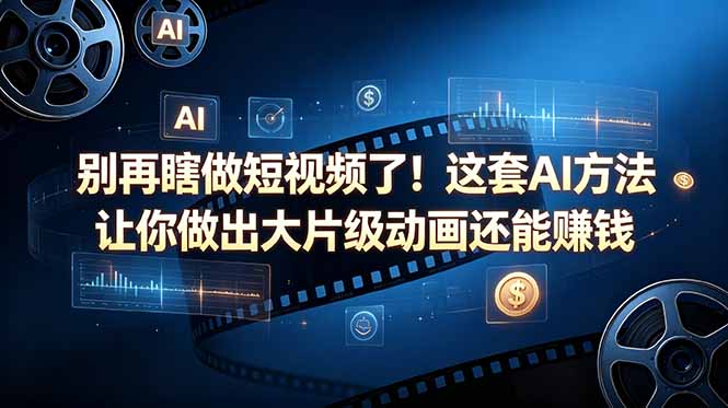 别再瞎做短视频了！这套 AI 方法让你做出大片级动画还能赚钱【原创双语字幕】-梦清研习社