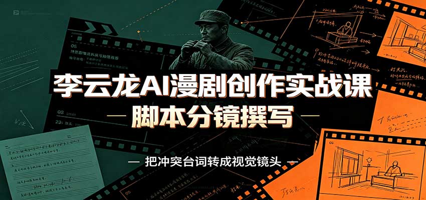 李云龙AI漫剧创作实战课：角色人设还原，脚本分镜撰写，AI漫剧成片完整制作教学-梦清研习社