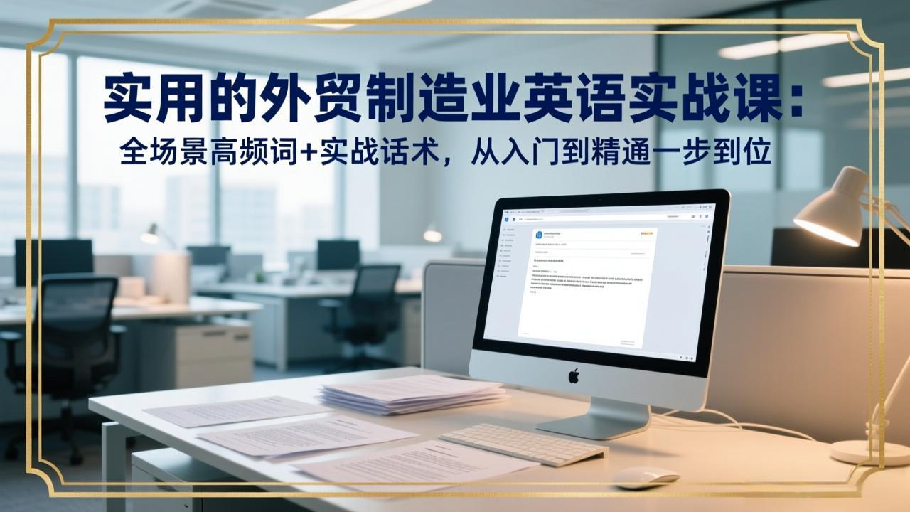 实用的外贸制造业英语实战课:全场景高频词+实战话术,从入门到精通一步到位-梦清研习社