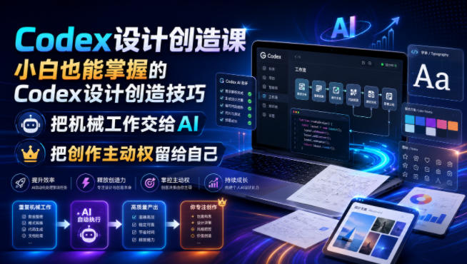 Codex设计创造课，小白也能掌握的Codex设计创造技巧，把机械工作交给AI，把创作主动权留给自己-梦清研习社