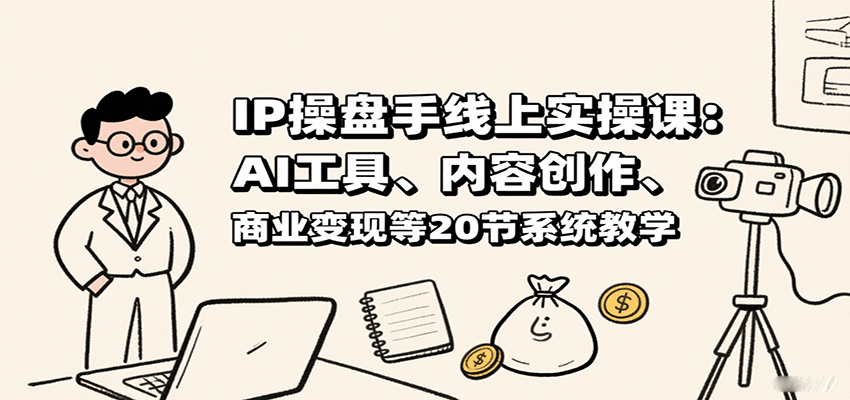 IP操盘手线上实操课：AI工具、内容创作、商业变现等20节系统教学-梦清研习社