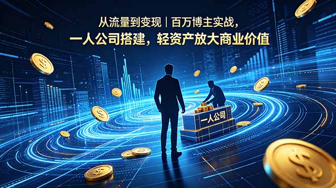 从流量到变现｜百万博主实战，一人公司搭建，轻资产放大商业价值-梦清研习社