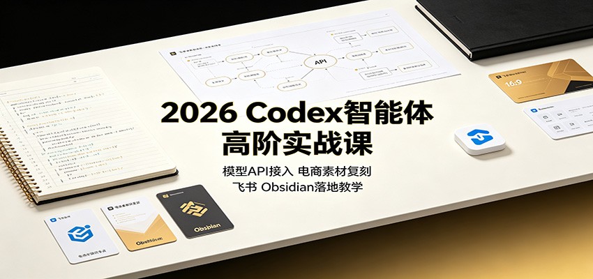 2026 Codex智能体高阶实战课：模型API接入，电商素材复刻，飞书Obsidian落地教学-梦清研习社