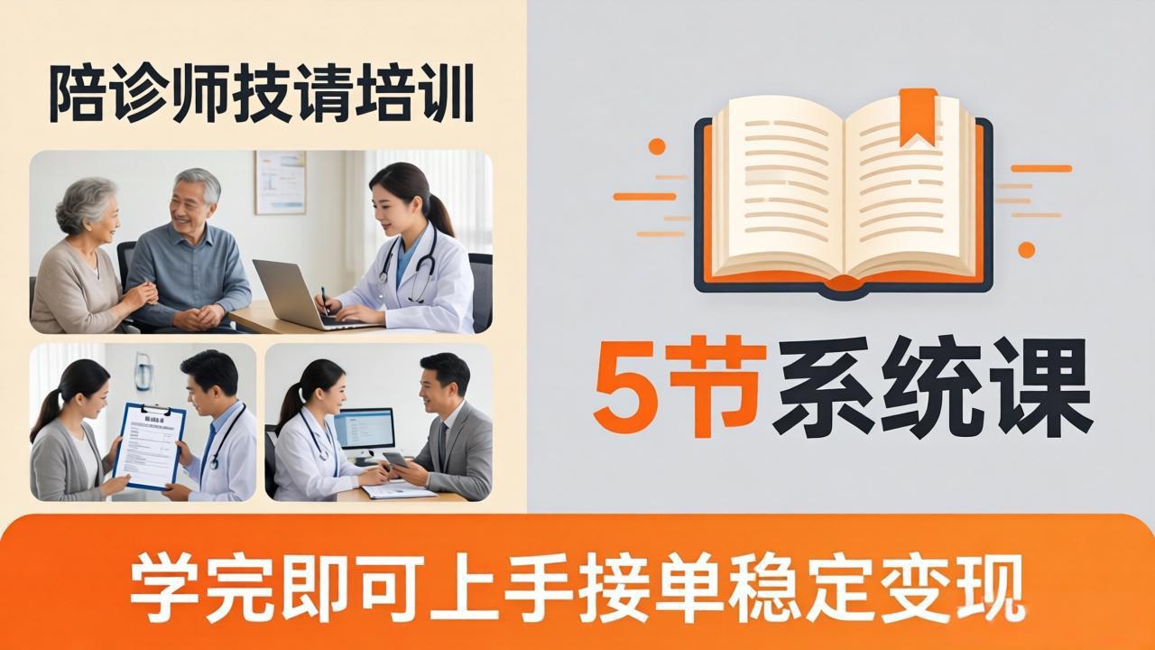 想做陪诊师不知从何下手？5节系统课教你掌握核心技能，学完即可上手接单稳定变现-梦清研习社