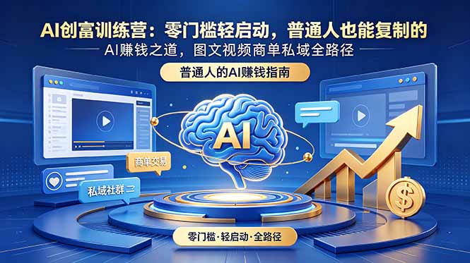 AI创富训练营：零门槛轻启动，普通人也能复制的AI赚钱之道，图文视频商单私域全路径-梦清研习社