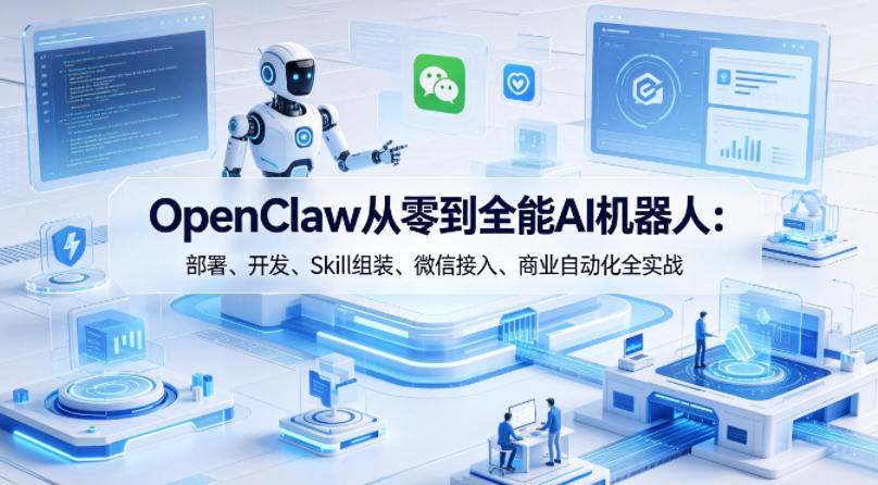 OpenClaw从零到全能AI机器人：部署、开发、Skill组装、微信接入、商业自动化全实战-梦清研习社