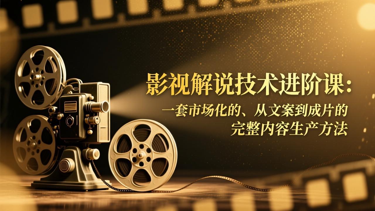 影视解说技术进阶课：一套市场化的、从文案到成片的完整内容生产方法-梦清研习社