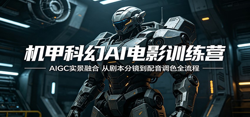 机甲科幻AI电影训练营：AIGC实景融合，从剧本分镜到配音调色全流程-梦清研习社