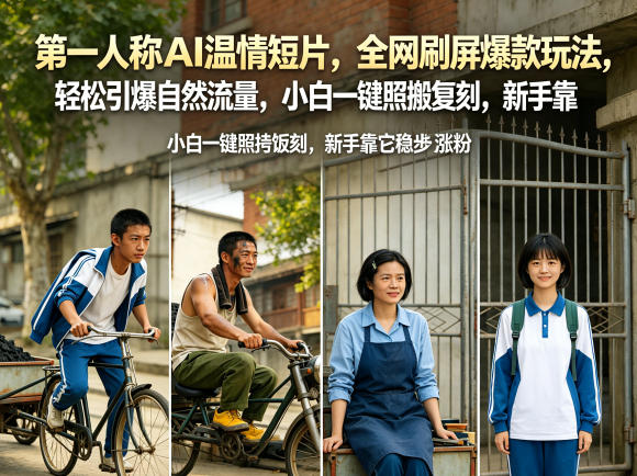 第一人称AI温情短片，全网刷屏爆款玩法，轻松引爆自然流量，小白一键照搬复刻，新手靠它稳步涨粉-梦清研习社