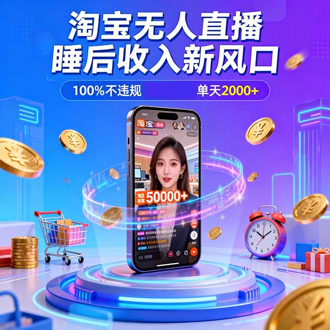 淘宝无人直播，不违规不封号，直播100小时卖了5万，年底旺季！-梦清研习社