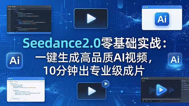 Seedance2.0零基础实战：一键生成高品质AI视频，10分钟出专业级成片-梦清研习社