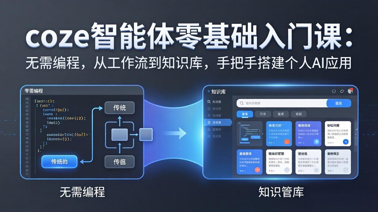 coze智能体零基础入门课：无需编程，从工作流到知识库，手把手搭建个人AI应用-梦清研习社