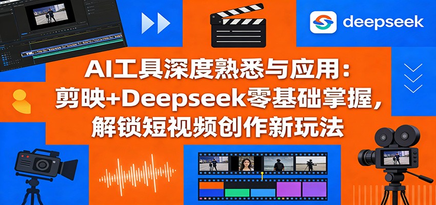 AI工具深度熟悉与应用:剪映+Deepseek零基础掌握,解锁短视频创作新玩法-梦清研习社