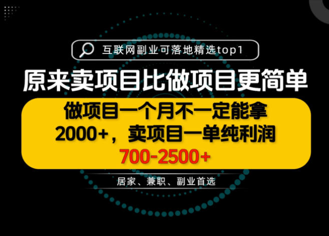 一单利润700-2.5K+，为什么我们要卖项目而不是做项目，我们普通人应该怎样开始？【揭秘】-梦清研习社