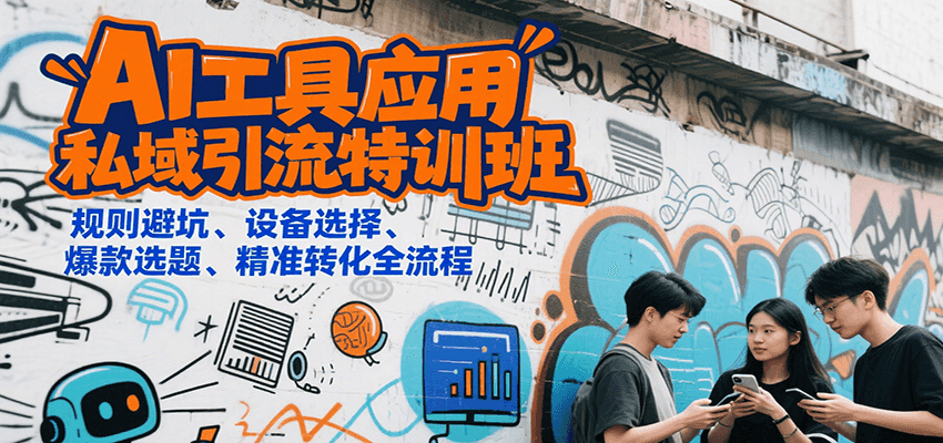 AI工具应用私域引流特训班，规则避坑、设备选择、爆款选题、精准转化全流程-梦清研习社