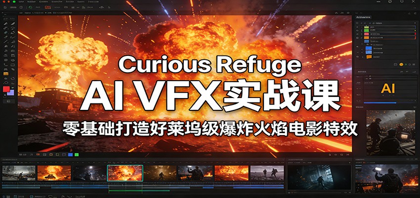 Curious Refuge AI VFX实战课,零基础打造好莱坞级爆炸火焰电影特效-梦清研习社